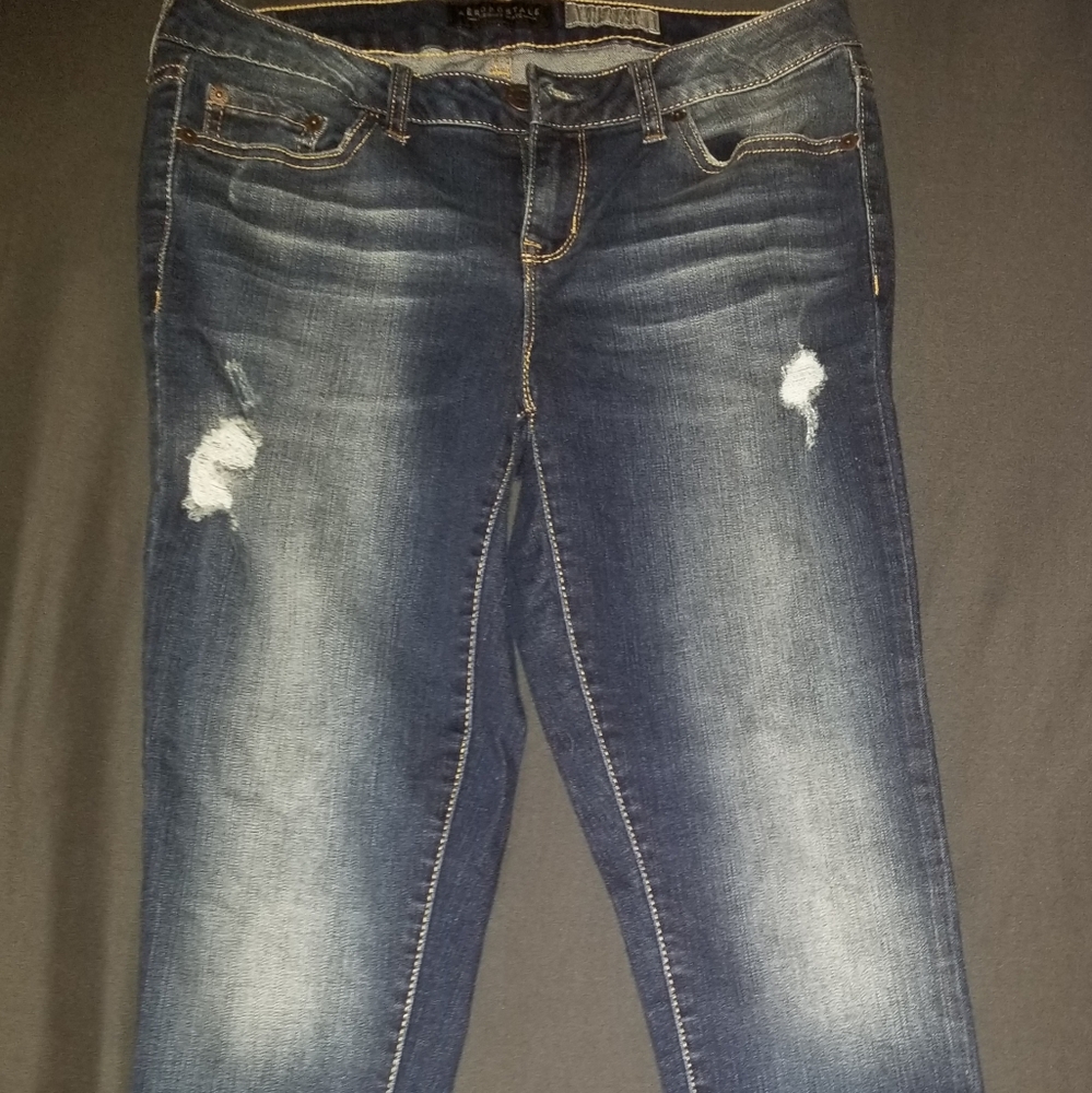 Dark blue /light washed Jeggings Ripped Jeggings Size:Junior 8
